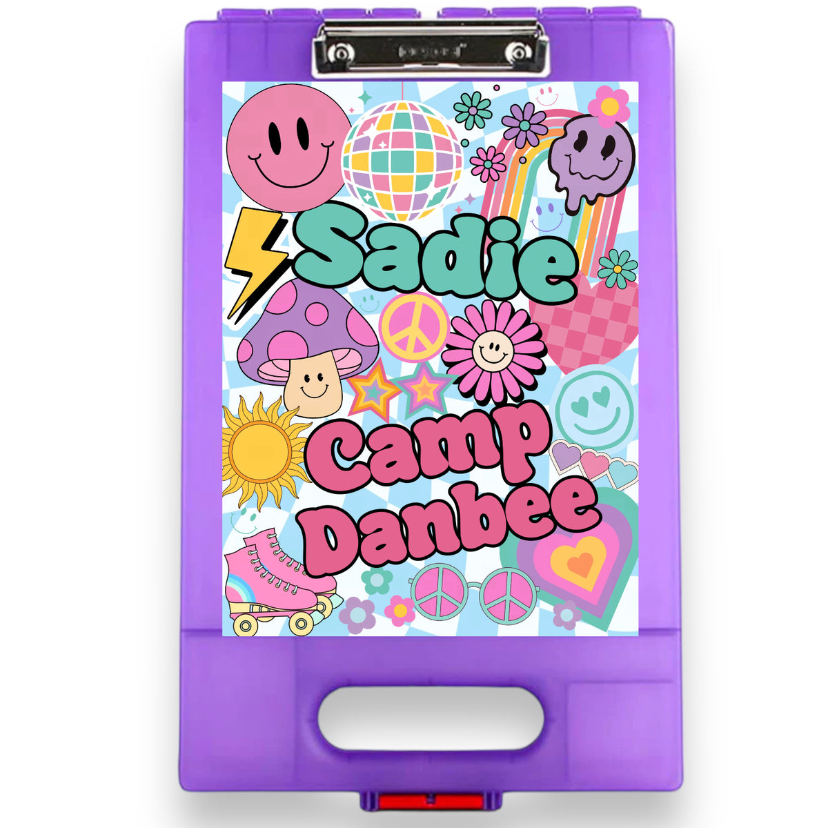 Disco Vibez Storage Clipboard – storage clipboard for writing camp letters at sleepaway or overnight camp by Bee Bee Designs