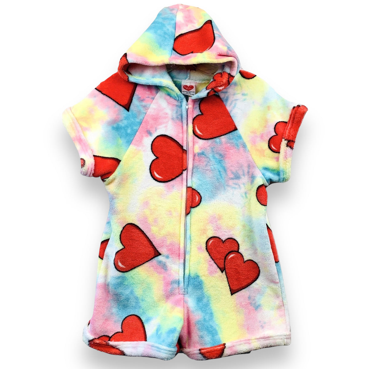 Tie Dye Hearts Fuzzy Romper - Bee Bee Designs