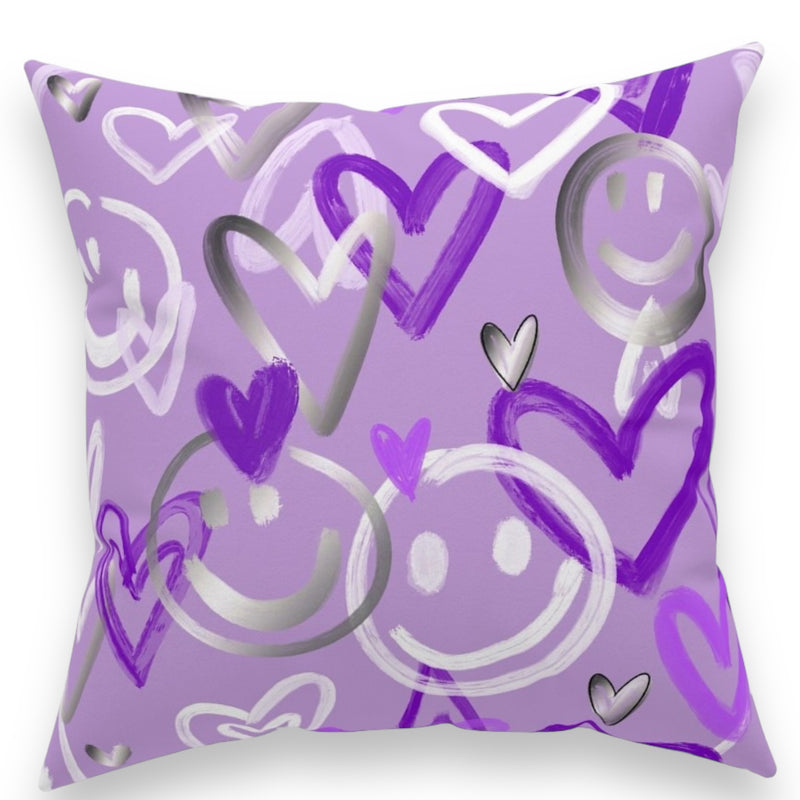 Purple Love Smiley Autograph Pillow