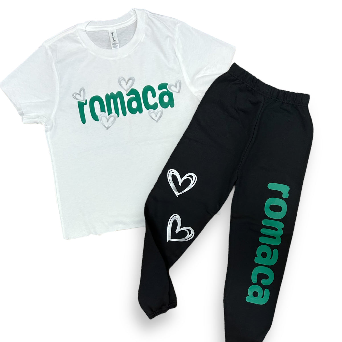 Scribble Hearts T-Shirt and Sweats Set - Bee Bee Designs