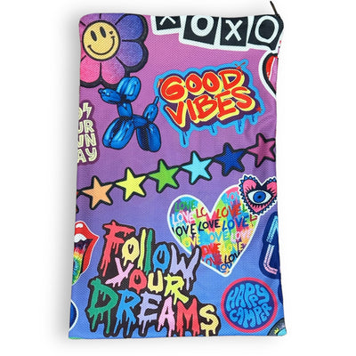 Go Your Own Way Mesh Sock Bag – keeps socks paired, summer camp bunk essential, Bee Bee Designs.