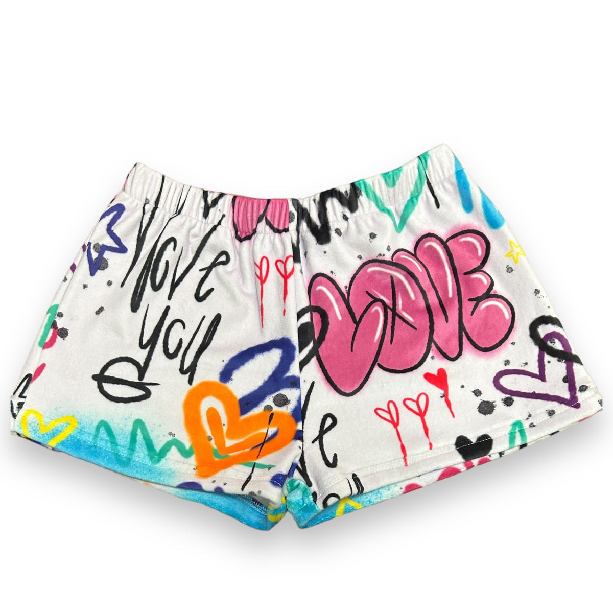 Love You Lots Fuzzy Shorts - Bee Bee Designs