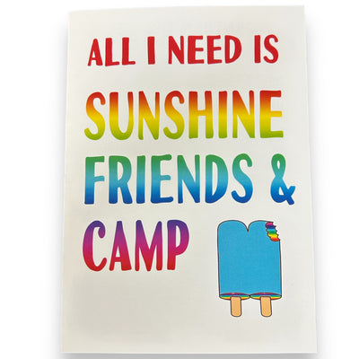 Sunshine, Friends, and Camp! Word Scramble Card