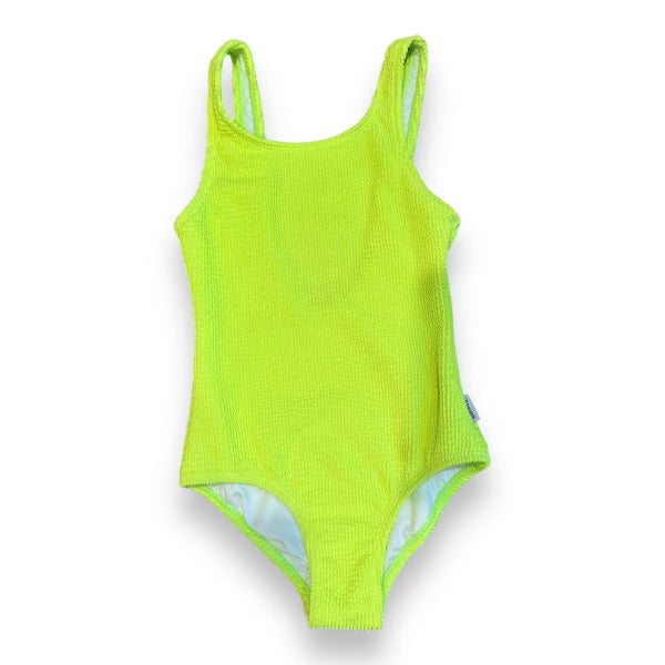 Shayla Neon Crinkle Square Neck One Piece Bathing Suit