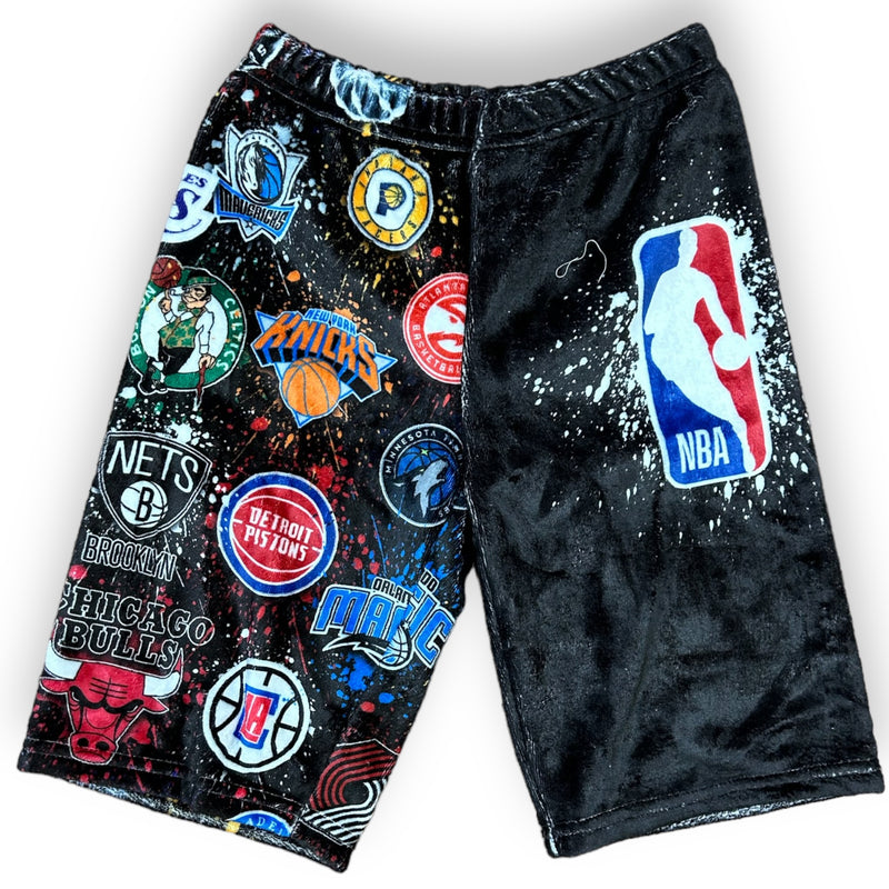 NBA Splatter Fuzzy Bermuda Shorts