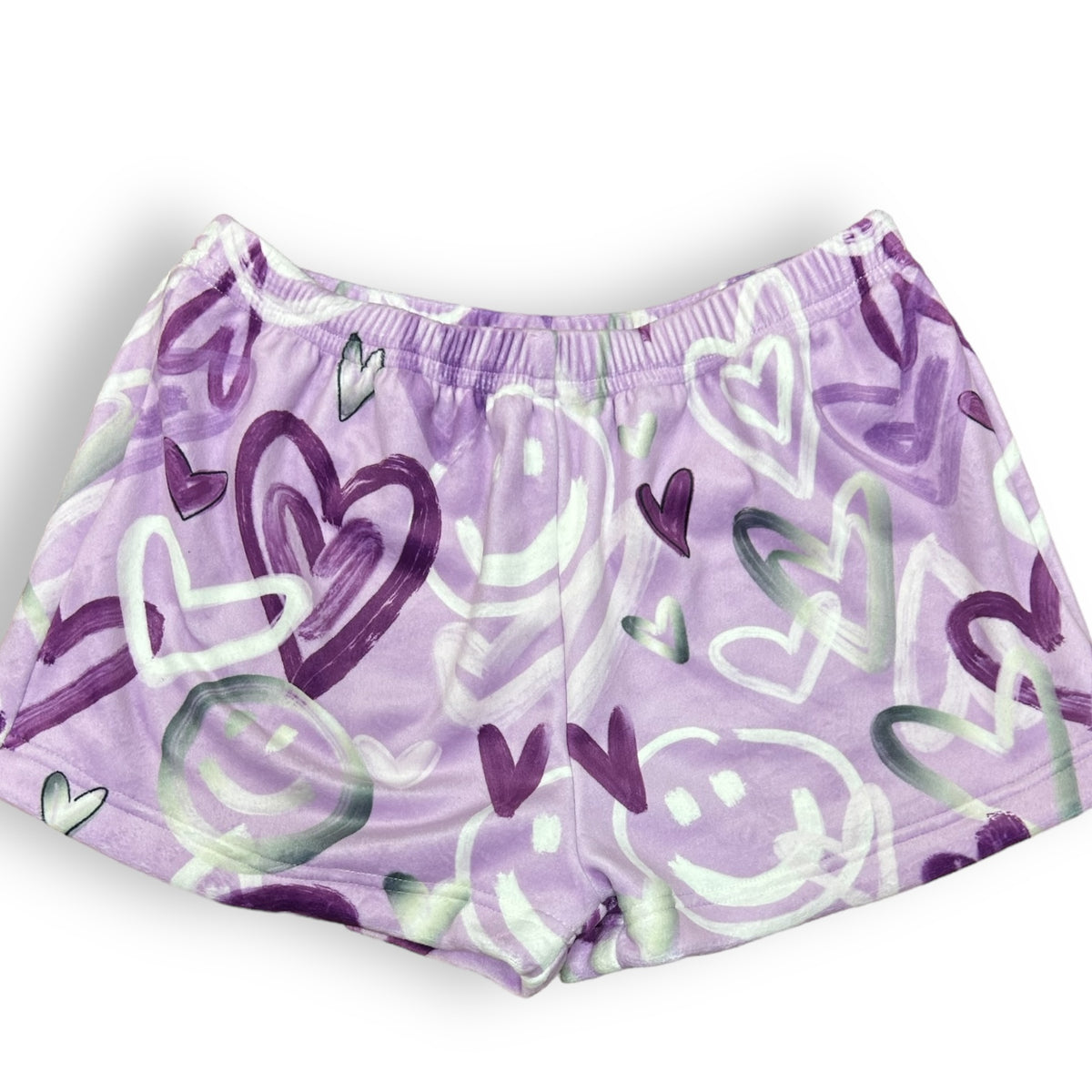 Graffiti Love Smiles Fuzzy Shorts - Bee Bee Designs