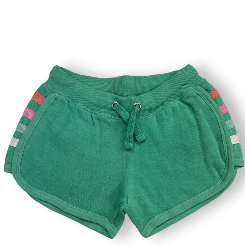 Surf Green Heather Fleece Shorts with Twill Tape