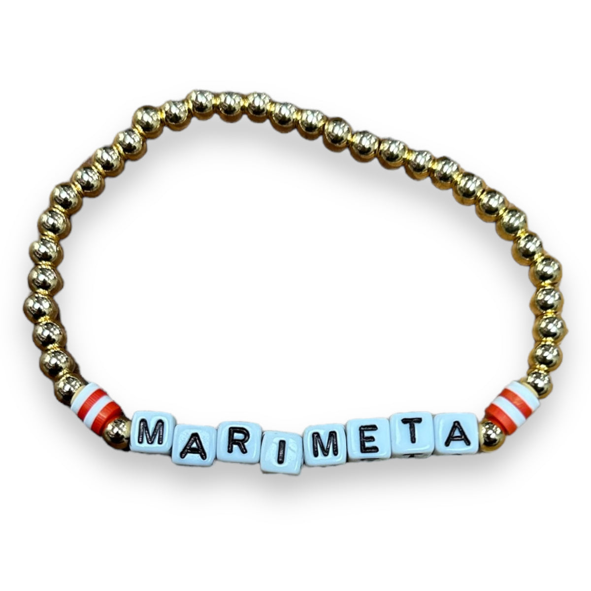 Stripey Bead Camp Gold Bracelet - Bee Bee Designs