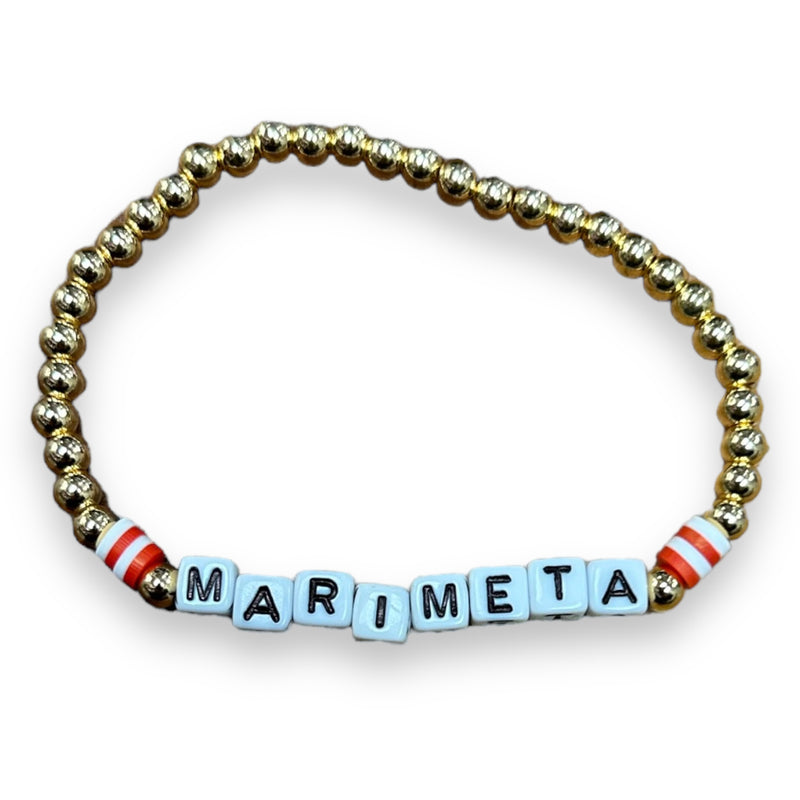 Stripey Bead Camp Gold Bracelet