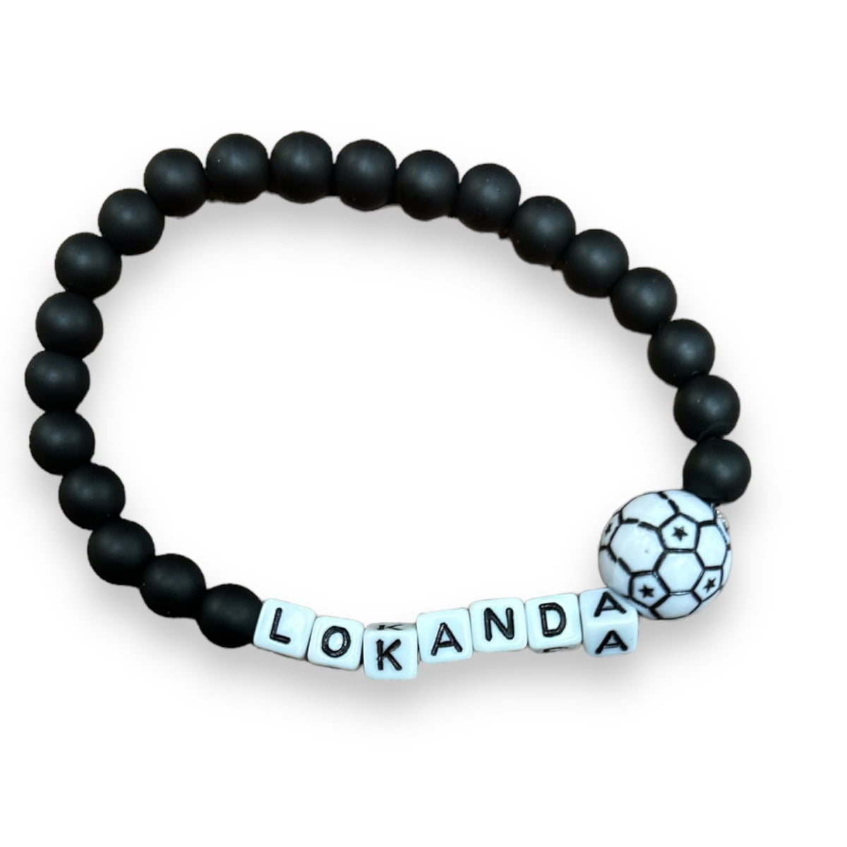 Black Bead Sports Camp Stretch Bracelet - Bee Bee Designs