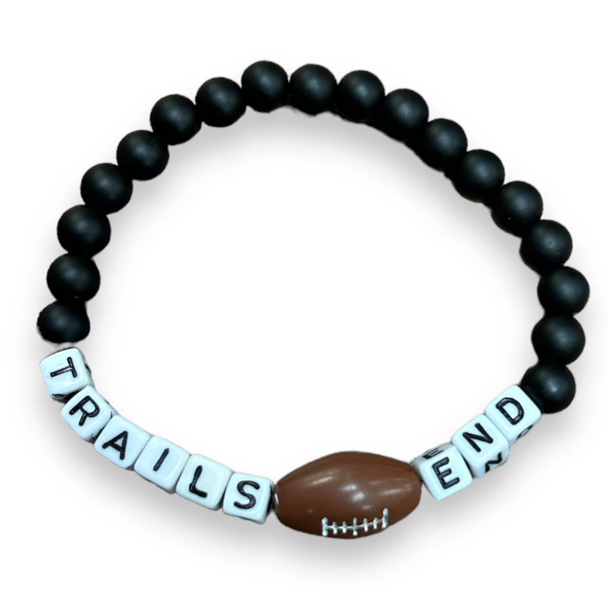 Black Bead Sports Camp Stretch Bracelet - Bee Bee Designs