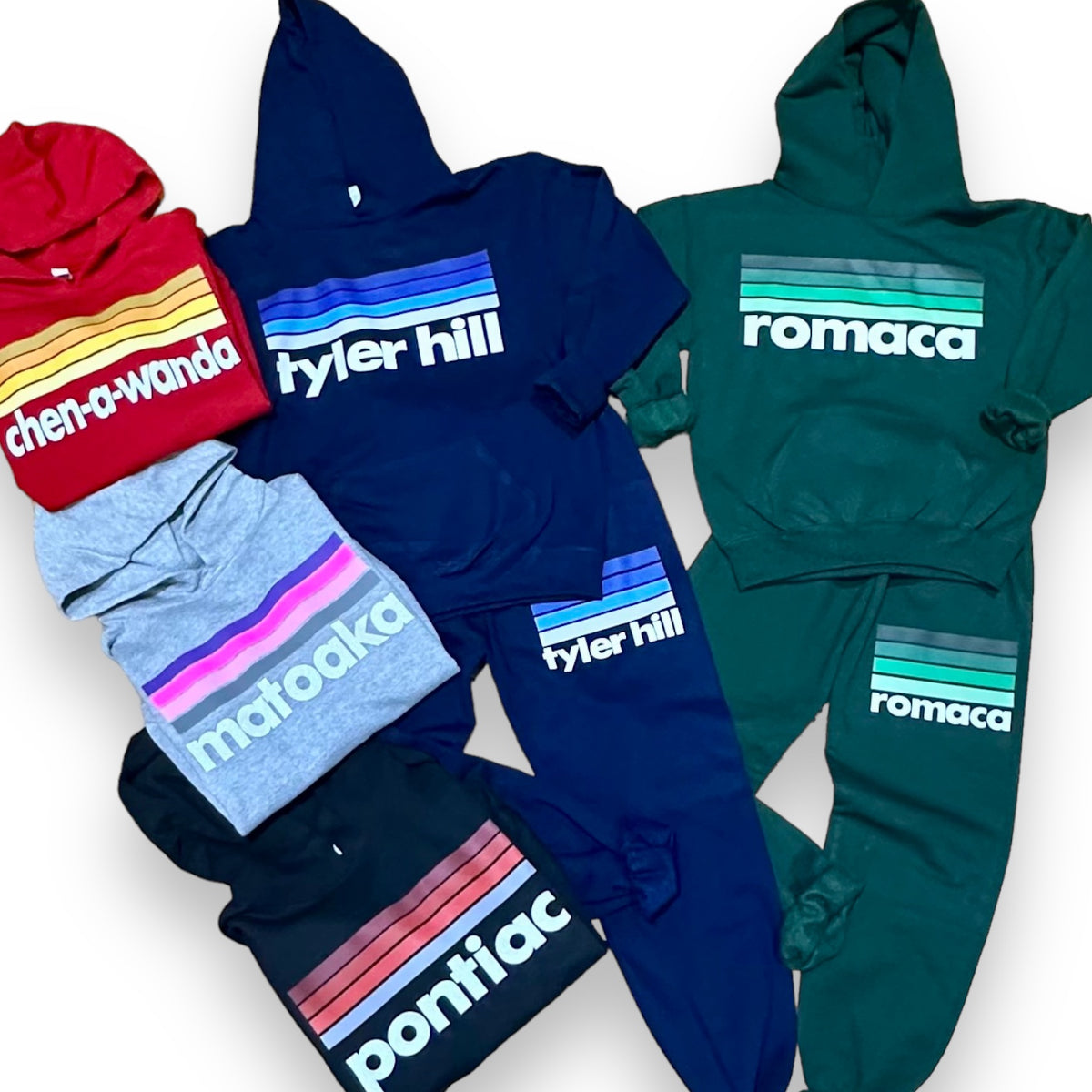 Camp Striped Traditional Sweats and Hoodie Set - Bee Bee Designs