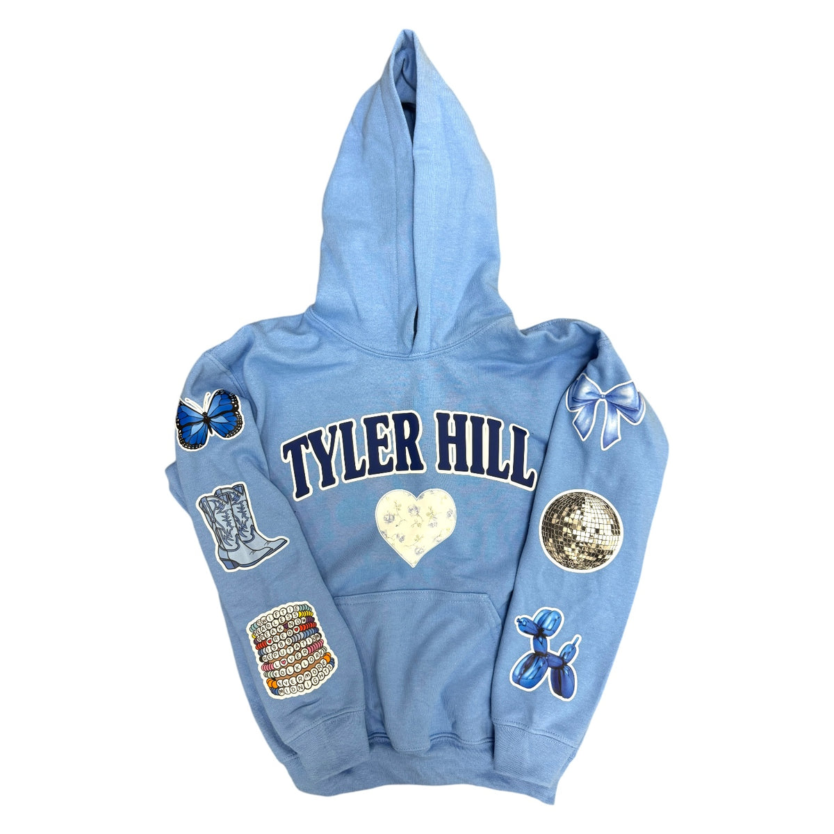 Subway Letters Hoodie with 8 Patches - Bee Bee Designs