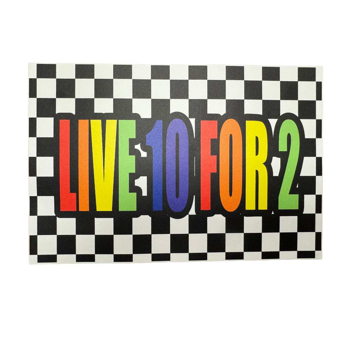 Live 10 for 2 Checkered Removable Decal Postcard - Bee Bee Designs