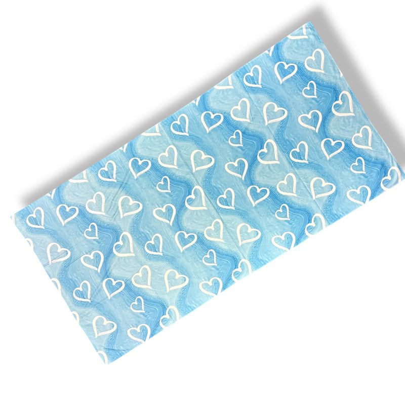Blue Painted Hearts Quick-Dry Towel