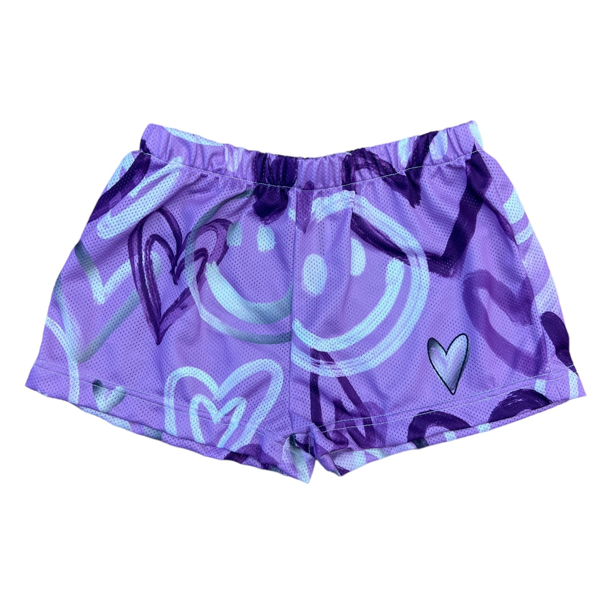 Graffiti Love Smiles Mesh Shorts - Bee Bee Designs