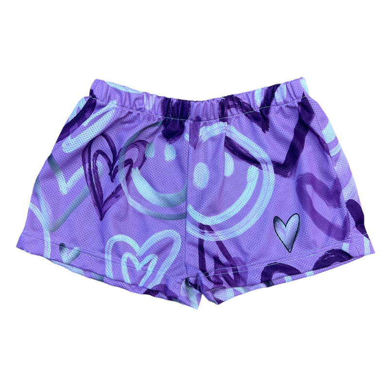 Graffiti Love Smiles Mesh Shorts