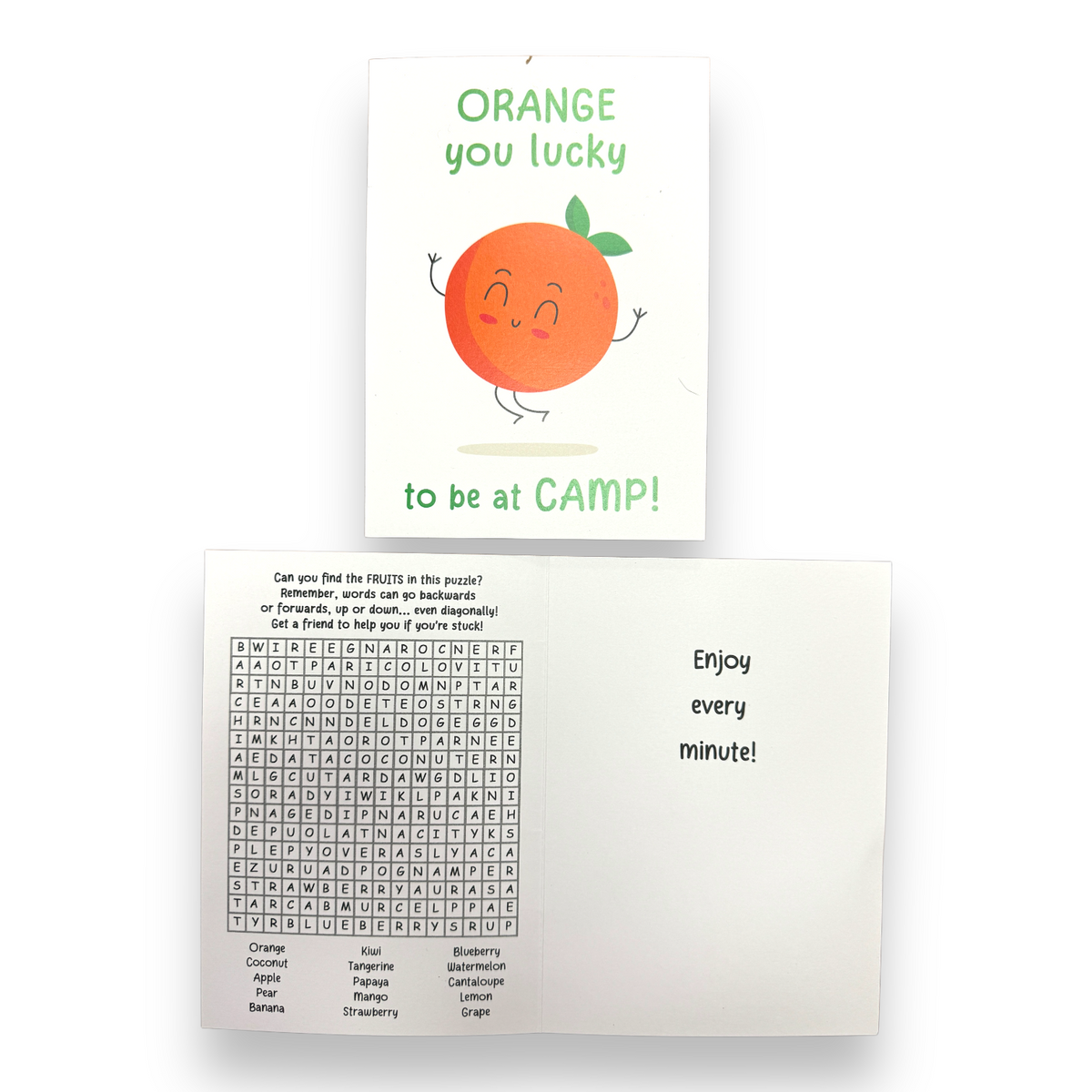 Orange You Lucky Camp Card - Bee Bee Designs