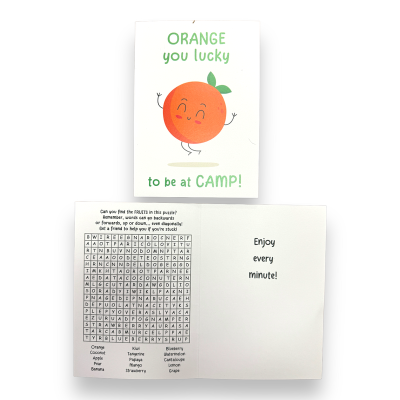 Orange You Lucky Camp Card
