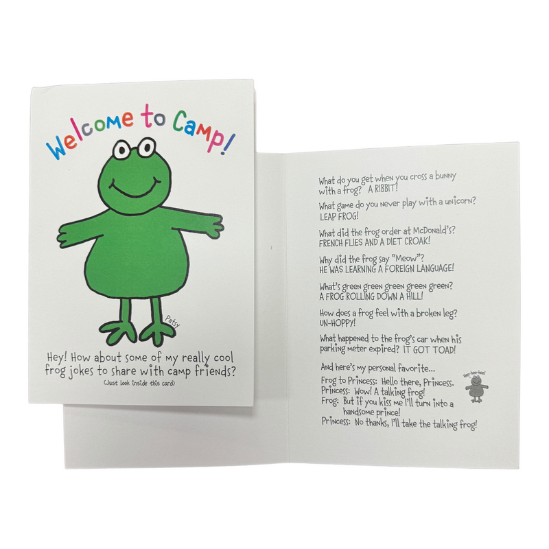 Frog Welcome Camp Card