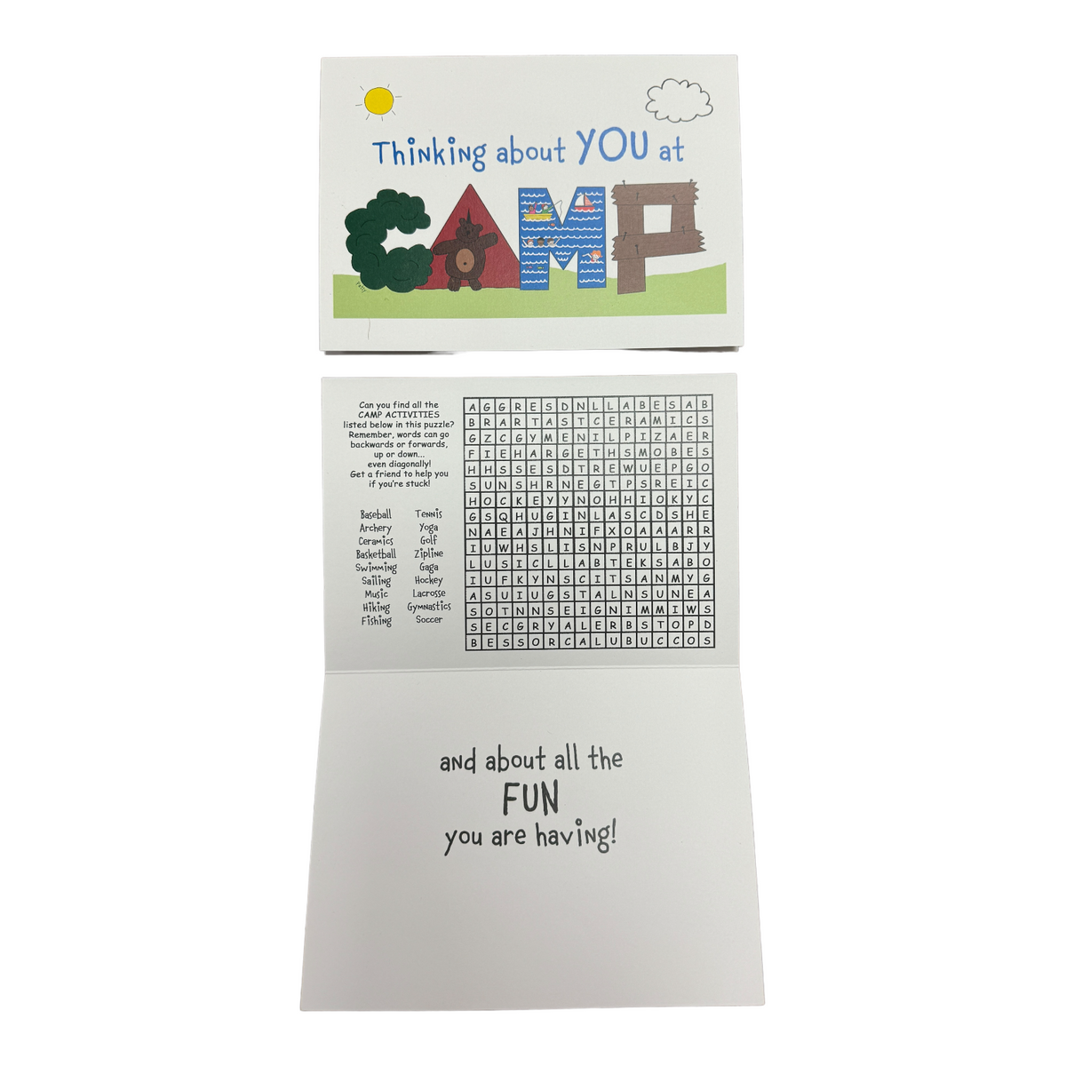 Thinking of You Camp Card - Bee Bee Designs
