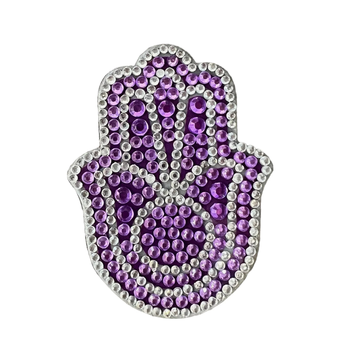 Purple Hamsa Stickerbean – collectible StickerBean for trading + decorating at sleepaway or overnight camp by Bee Bee Designs