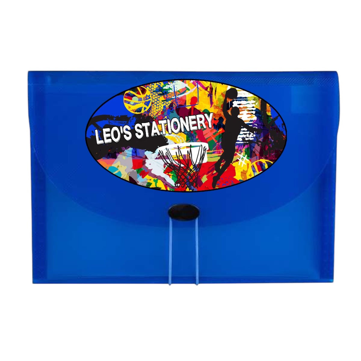Graffiti Basketball 7-Pocket File – 7-pocket camp letter organizer for stationery and stamps by Bee Bee Designs