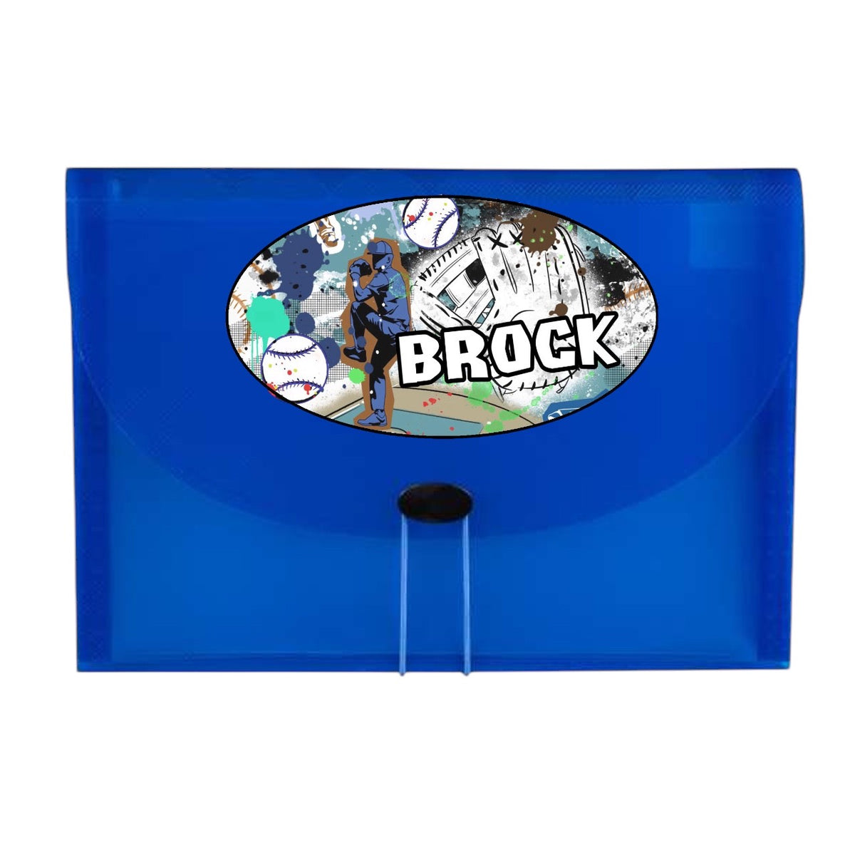 Graffiti Baseball 7-Pocket File – 7-pocket camp letter organizer for stationery and stamps by Bee Bee Designs