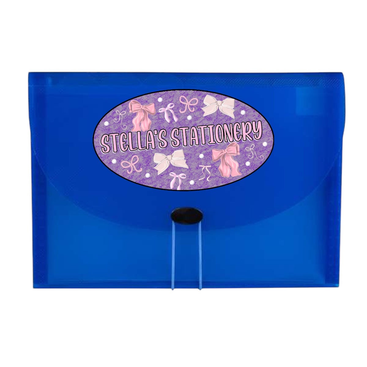 Coquette Bows 7-Pocket File – 7-pocket camp letter organizer for stationery and stamps by Bee Bee Designs