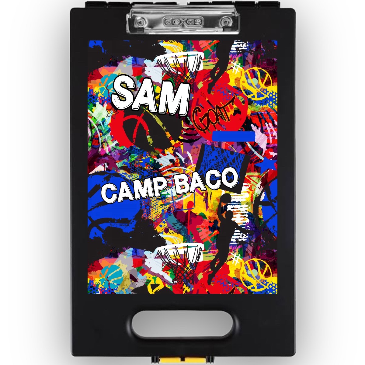 Graffiti Basketball Clipboard – storage clipboard for writing camp letters at sleepaway or overnight camp by Bee Bee Designs