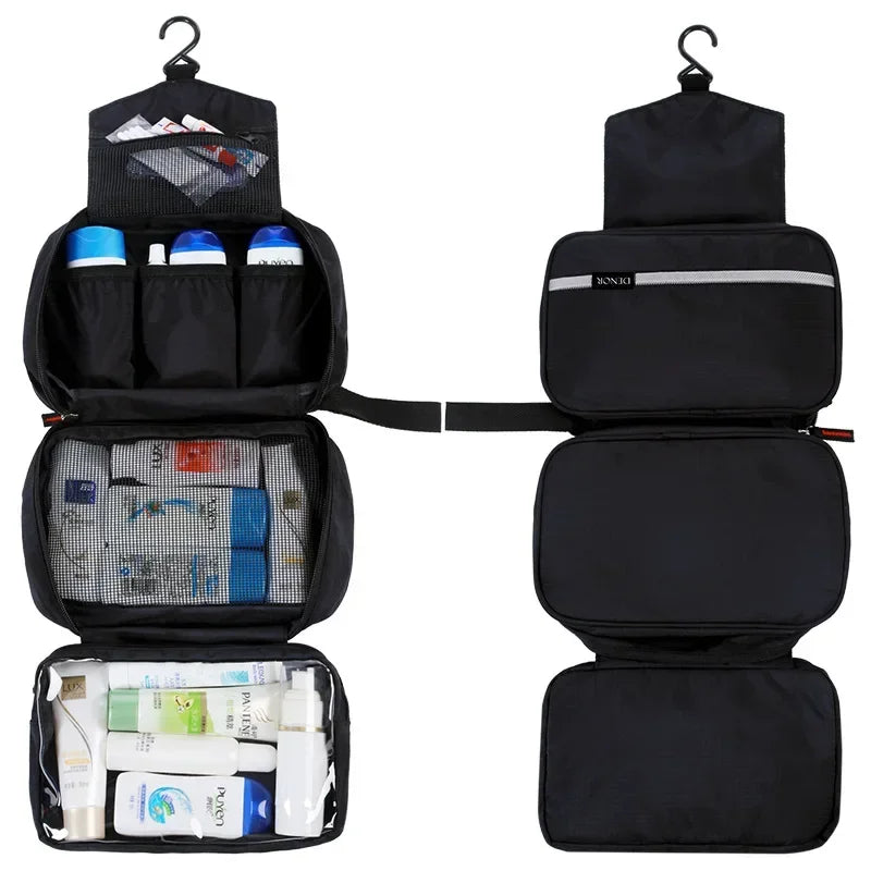 Black hanging toiletry bag