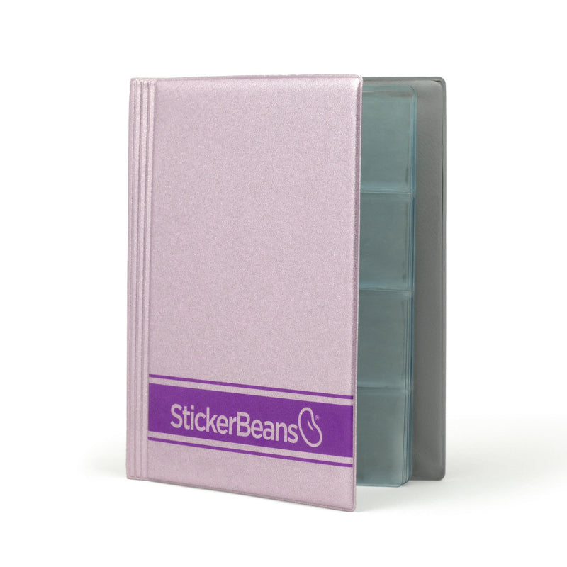Lilac Glitter with Purple Stripe Sticker Bean Book