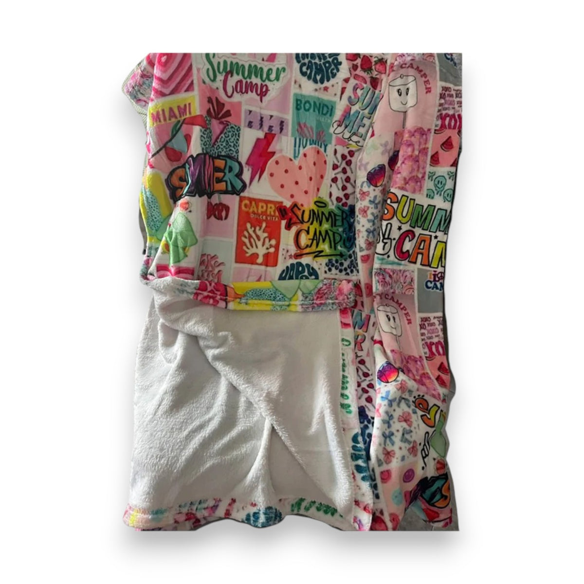 Summer Camp Patch Fuzzy Blanket - Bee Bee Designs