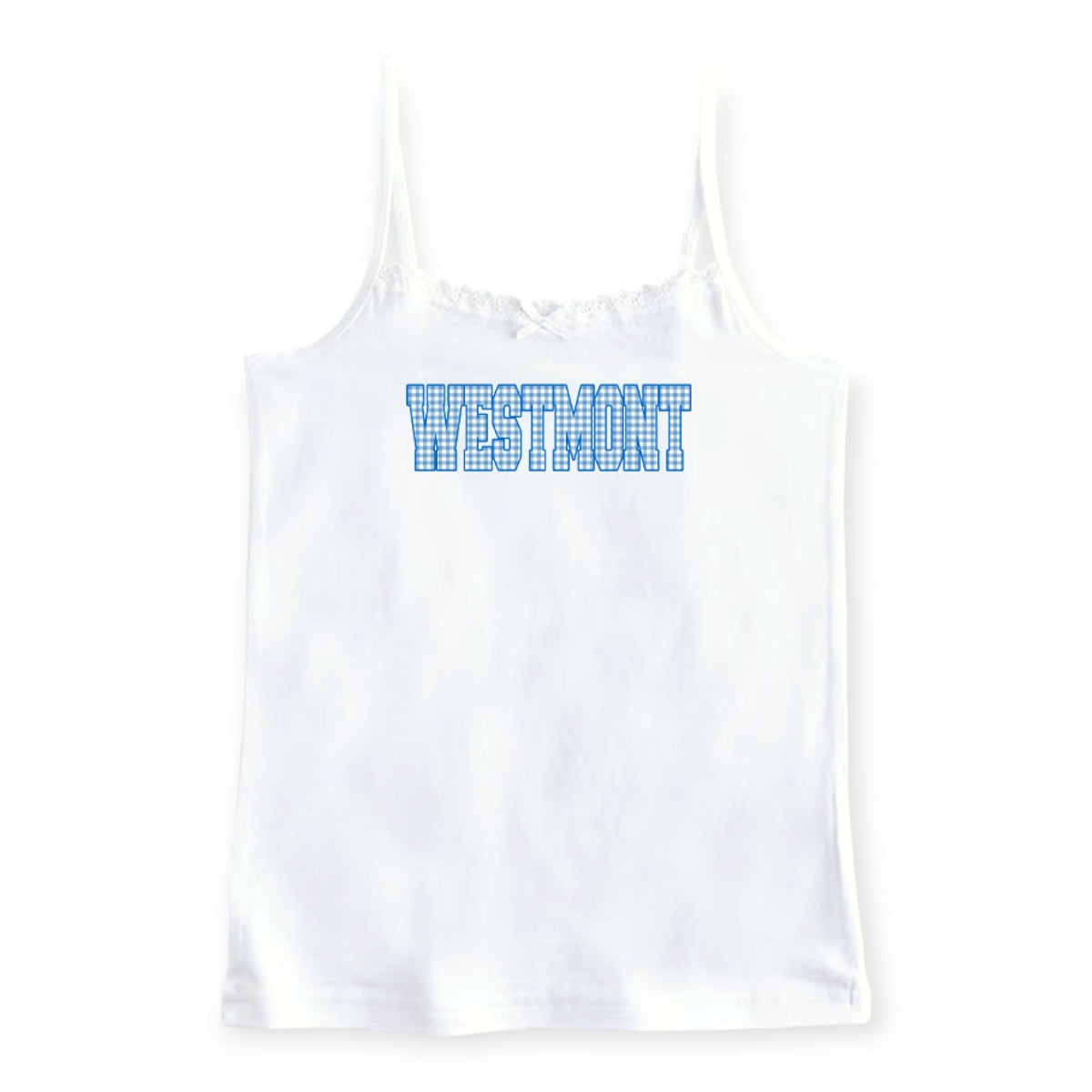 Gingham Lace Trim Camp Tank