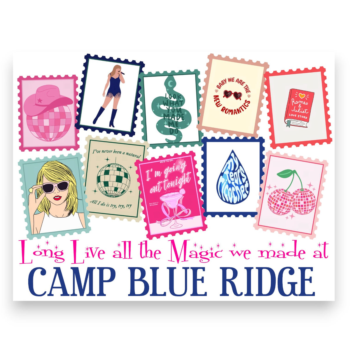 Taylor Stamps Camp Notecards – letters FROM camp notecards (8 cards + 8 envelopes) for sleepaway/overnight camp by Bee Bee Designs