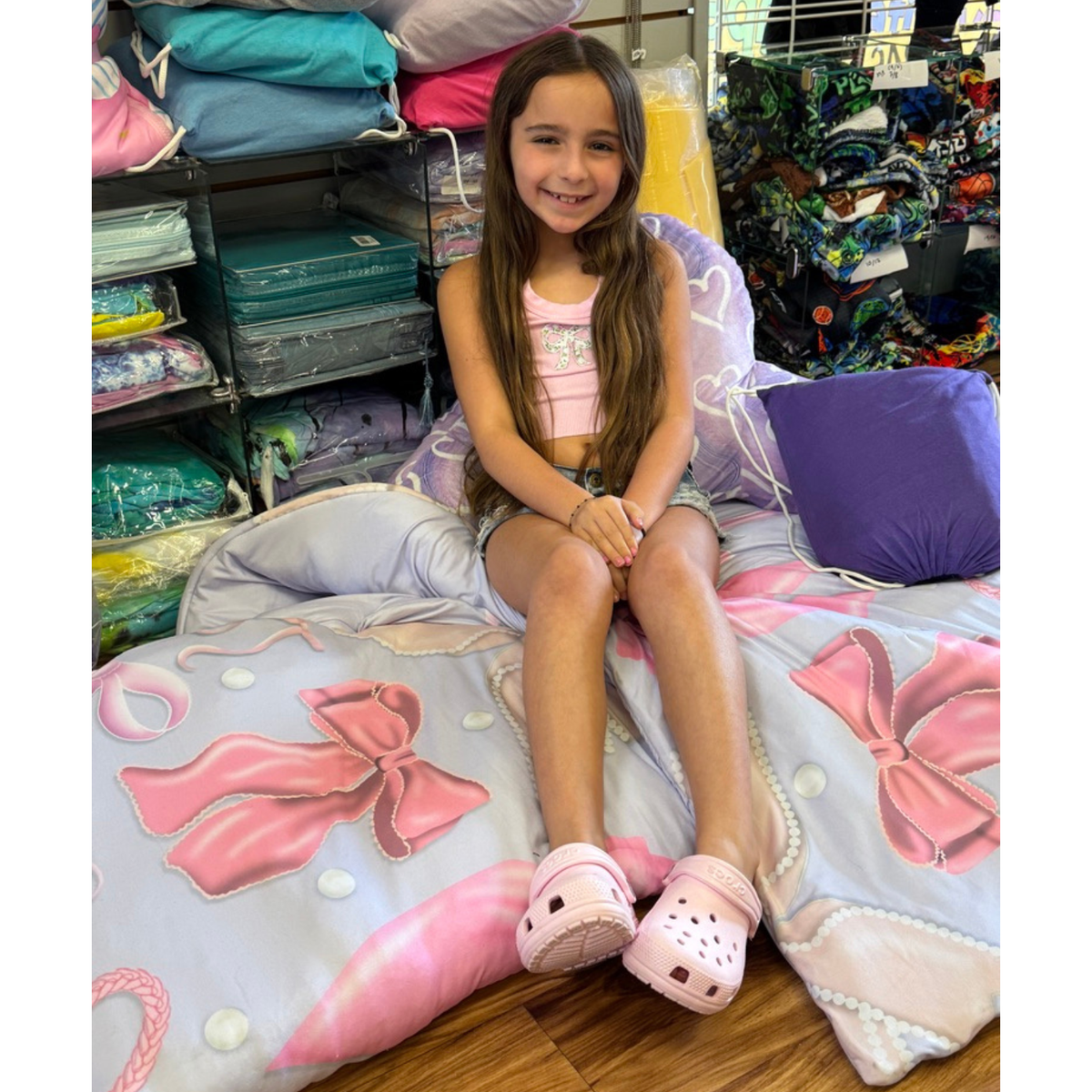 Pretty Bows and Pearls Reversible Reversible Camp Comforter - Bee Bee Designs