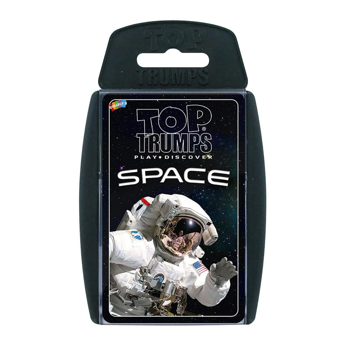 Top Trumps Space card game box with an astronaut in a white spacesuit