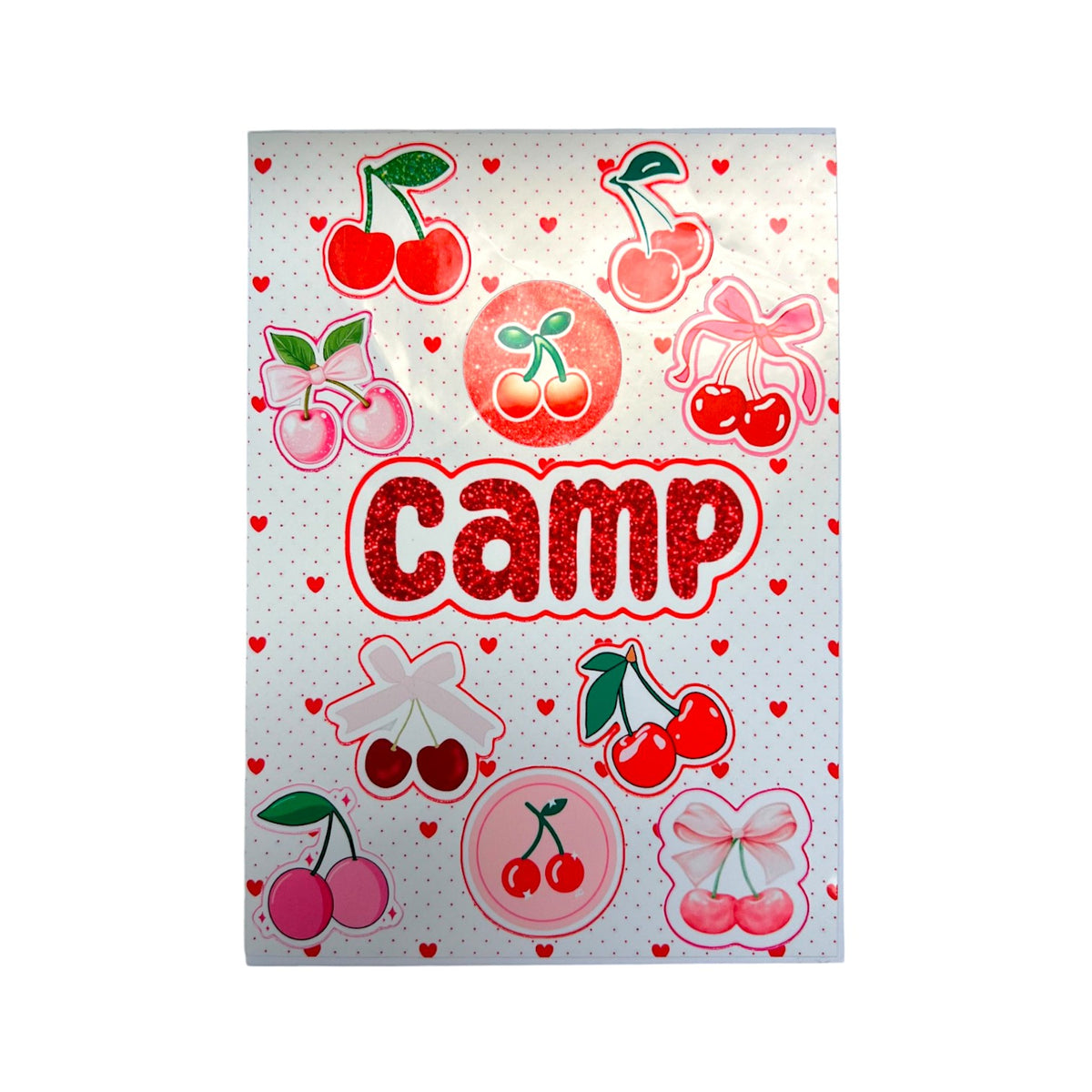 Bows and Cherries Card with Stickers - Bee Bee Designs