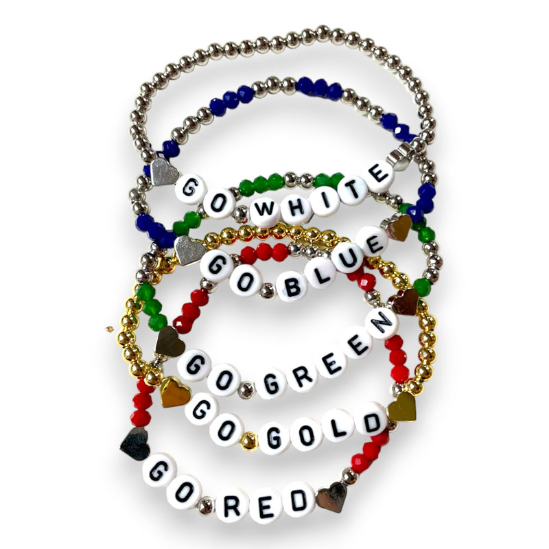 Go Team Heart Bracelet