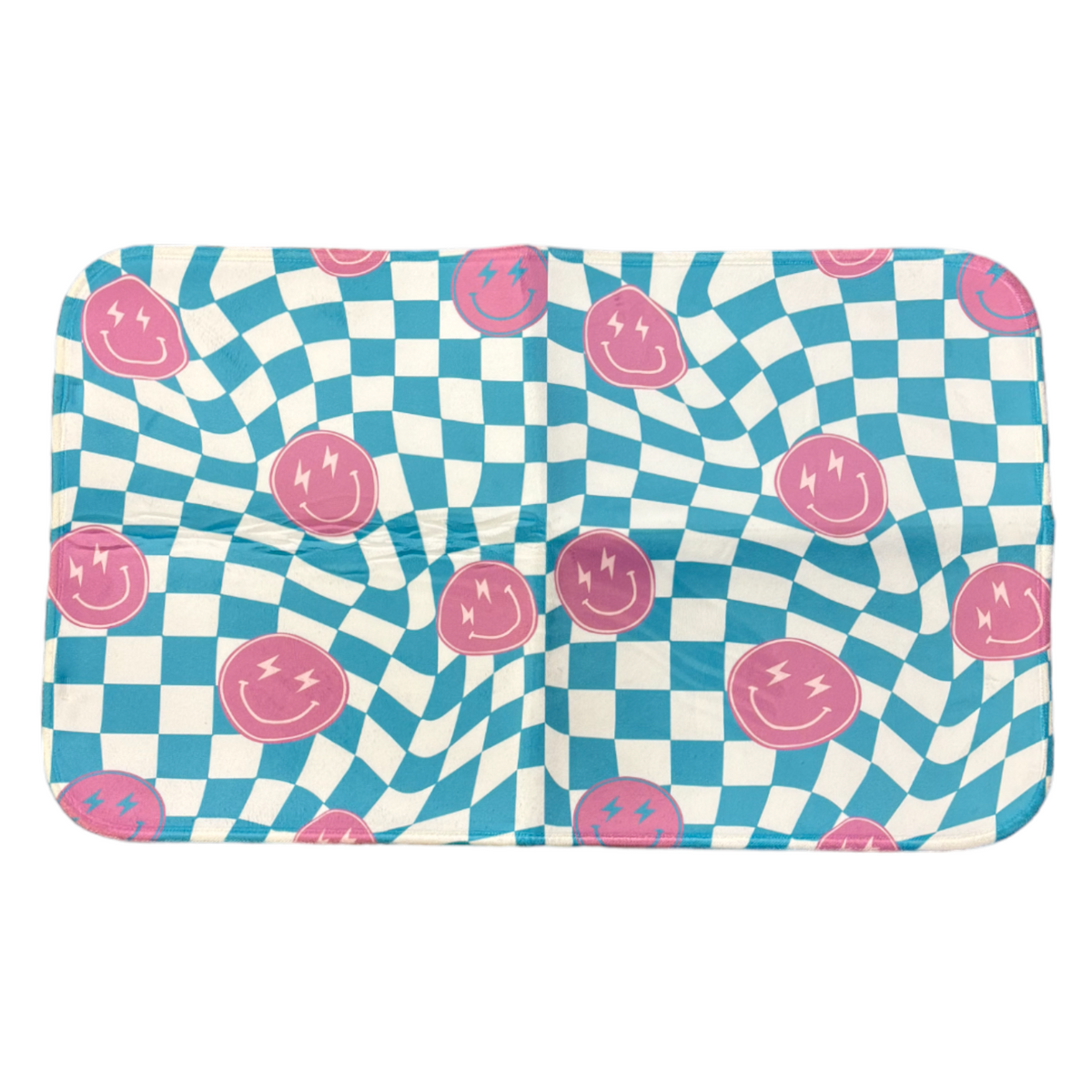 Smiley Checkers Mat – Soft, Washable, Camp-Ready