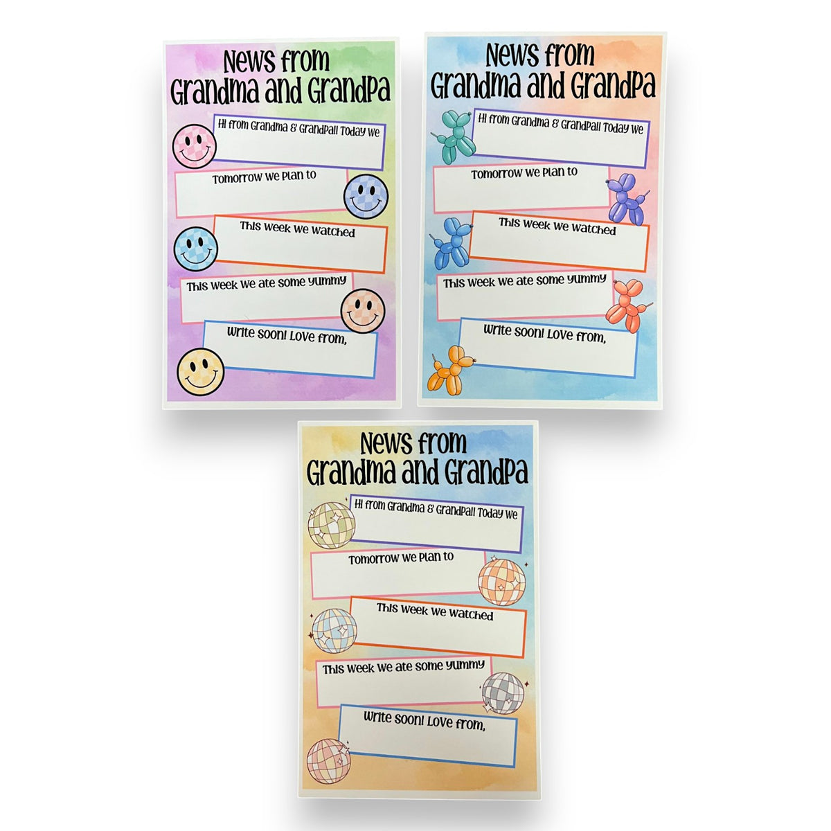 News from Grandma and Grandpa Fill-In Stationary (PP-62) - Bee Bee Designs