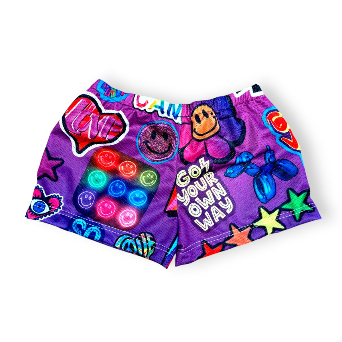 Go Your Own Way Mesh Shorts - Bee Bee Designs