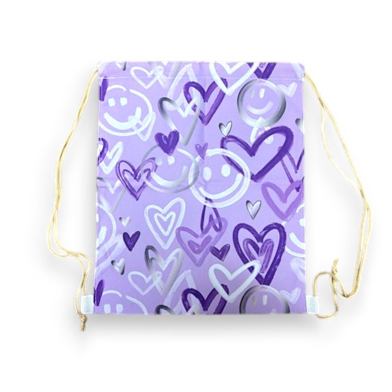 Graffiti Love Smiles Drawstring Bag