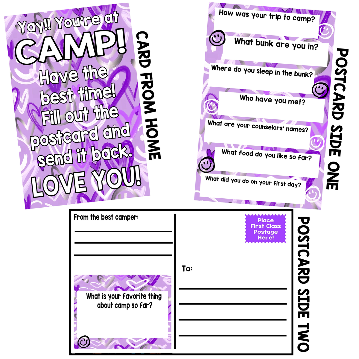 Graffiti Love Smiles First Letter to Camp - Bee Bee Designs