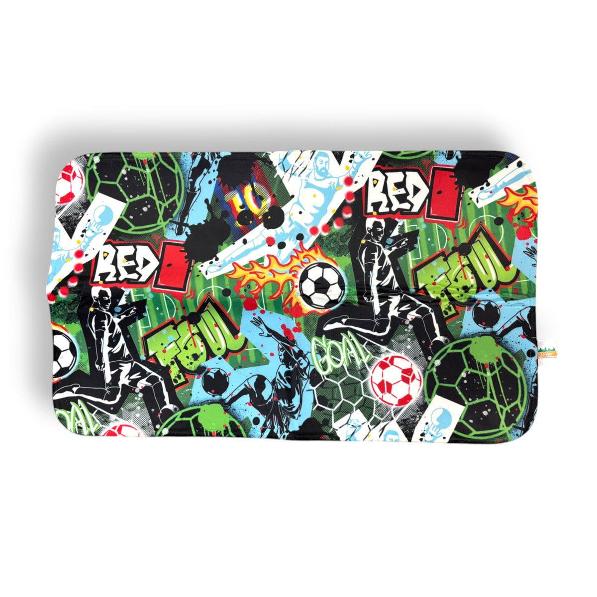 Graffiti Soccer Mat – Soft, Washable, Camp-Ready