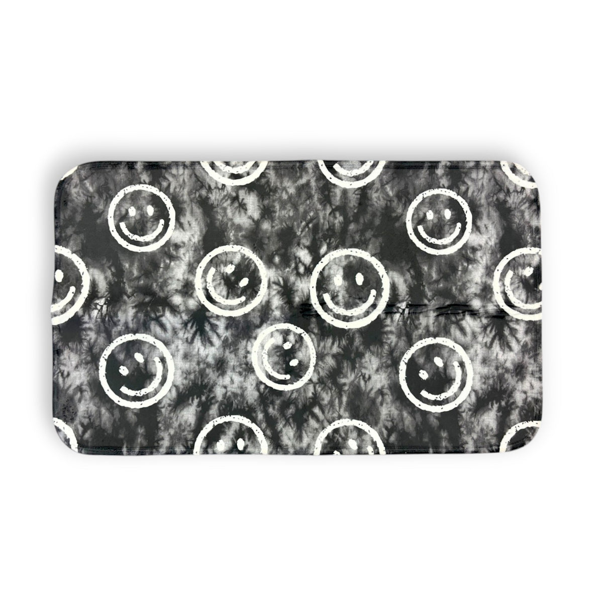 Grunge Smiley Mat – Soft, Washable, Camp-Ready