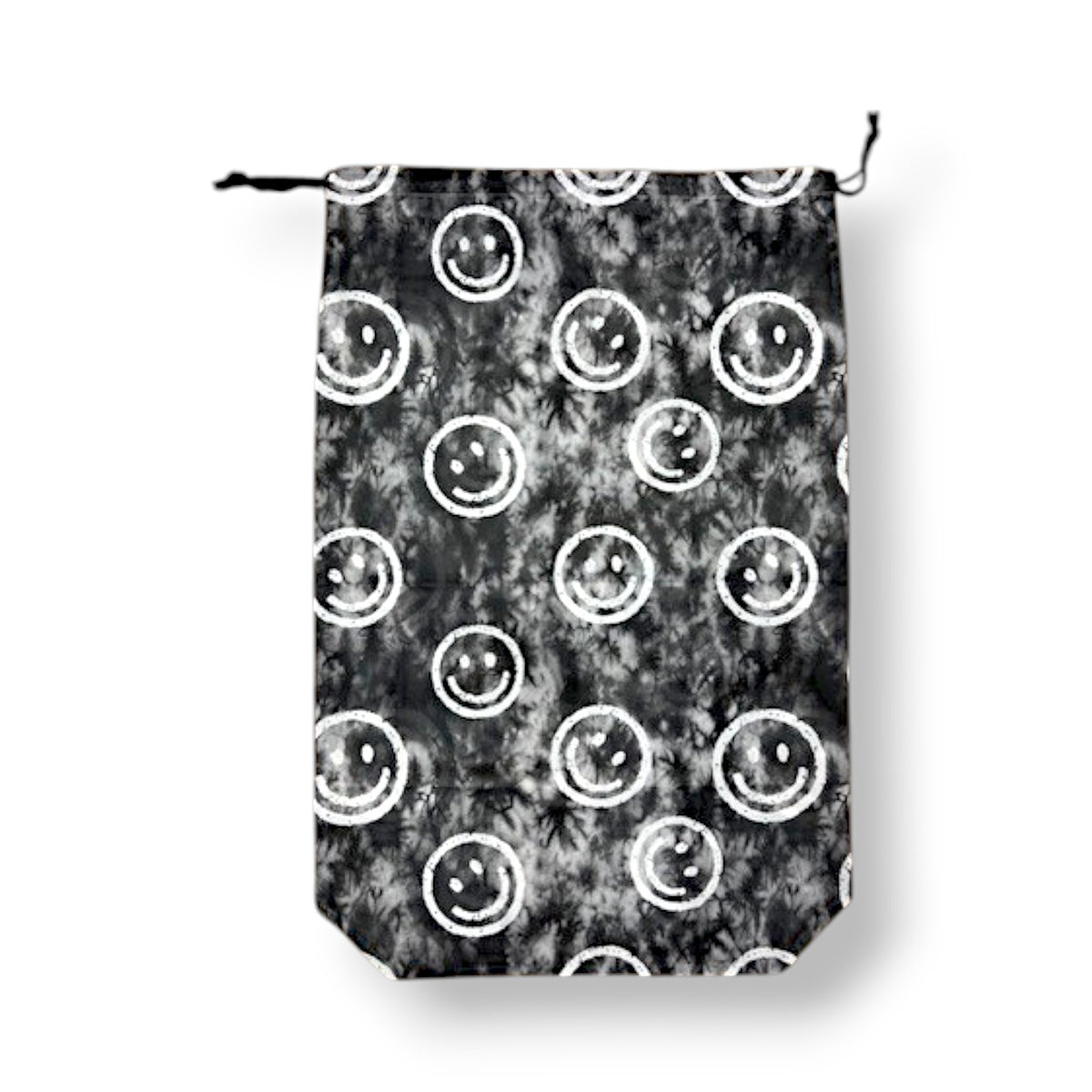 Grunge Smiley Camp Mesh Laundry Bag for dirty clothes – summer camp essential, breathable mesh, Bee Bee Designs.