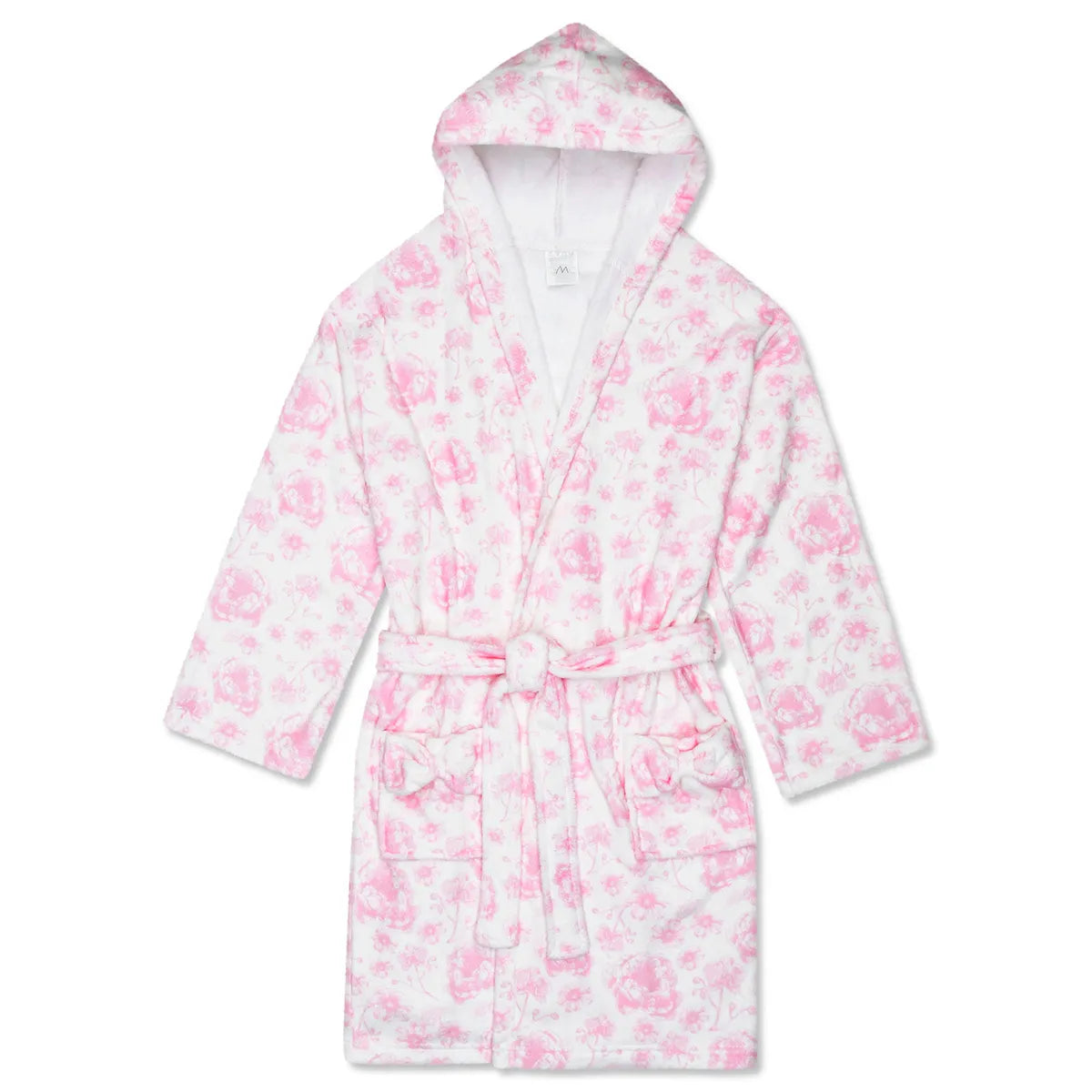 Pretty Pink Toile Hooded Robe