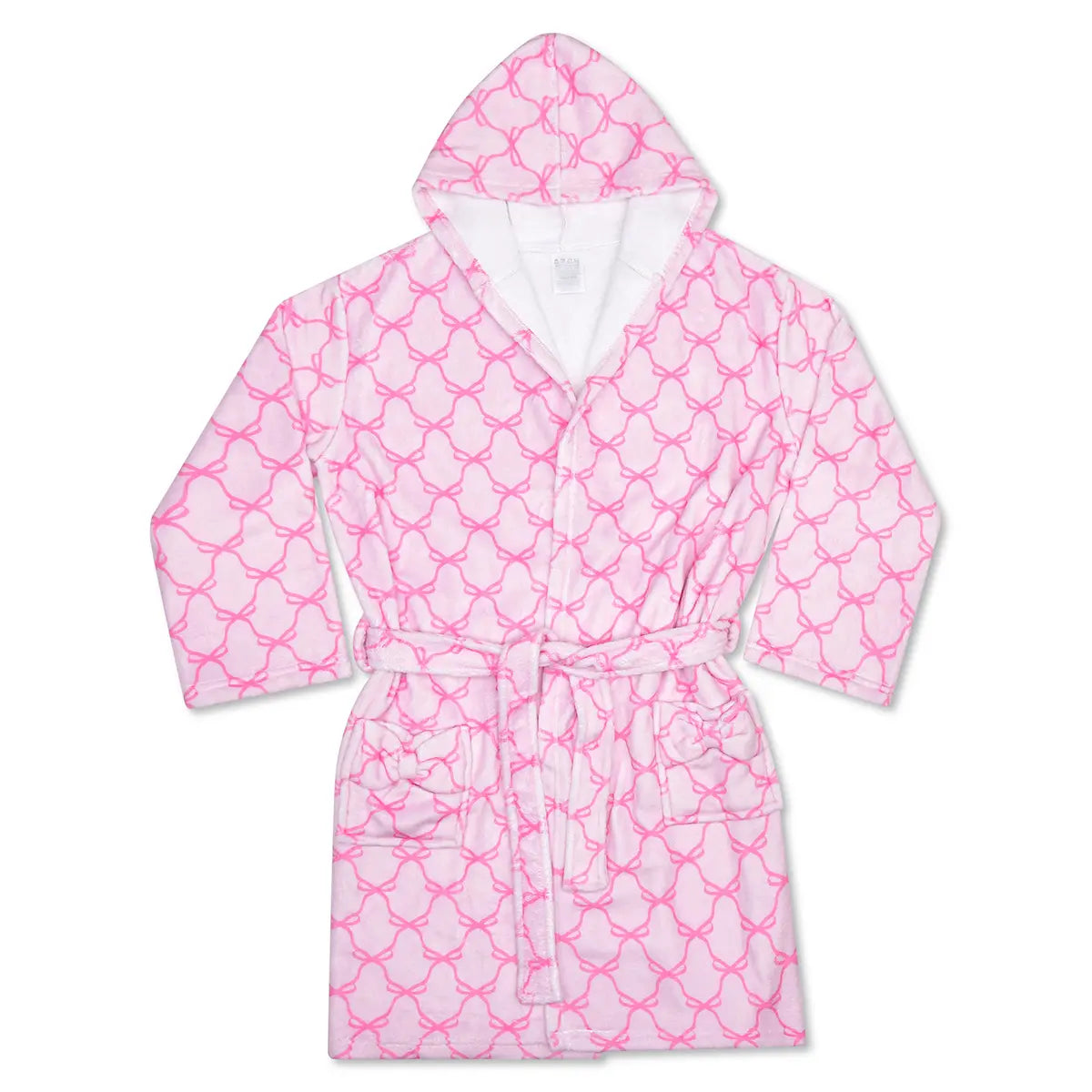 Sweet Trellis Bow Hooded Plush Robe