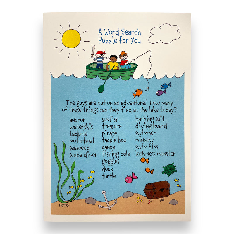 Word Search Fishing Camp Card